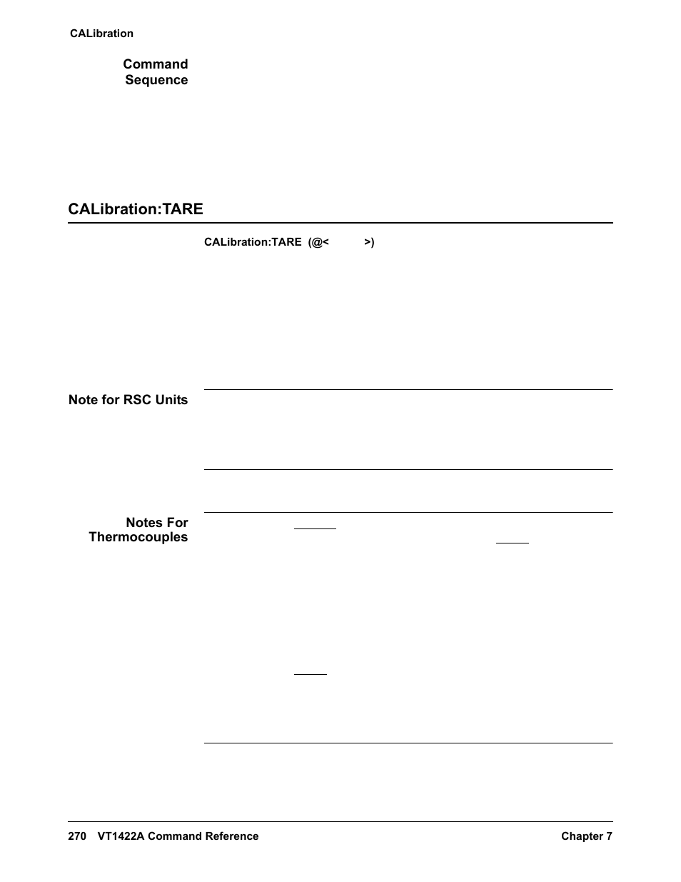 Command sequence, Calibration:tare | VXI VT1422A User Manual | Page 272 / 529