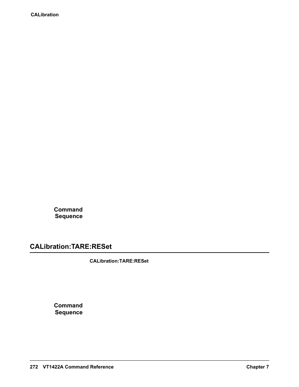 Command sequence, Calibration:tare:reset | VXI VT1422A User Manual | Page 274 / 529