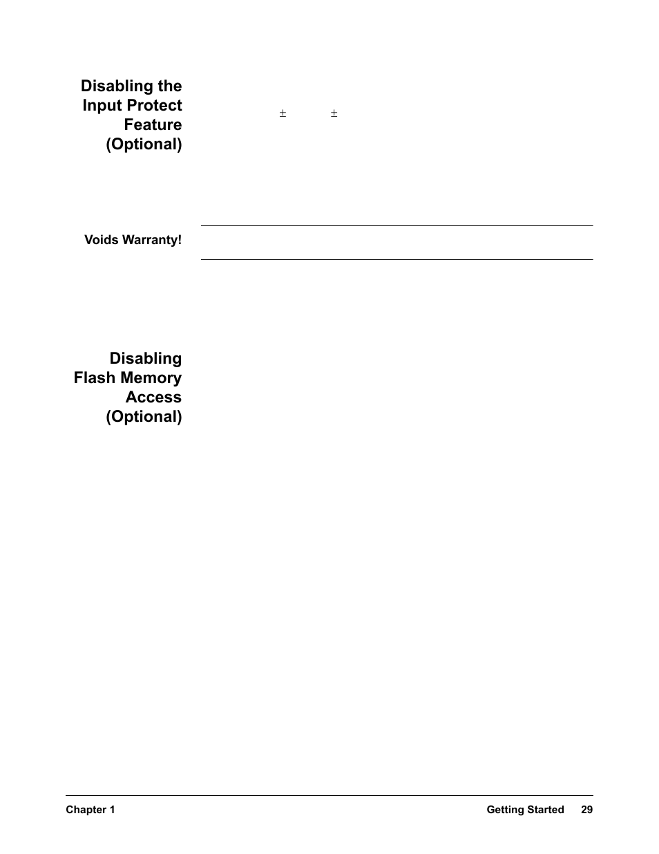 Disabling the input protect feature (optional), Disabling flash memory access (optional) | VXI VT1422A User Manual | Page 29 / 529