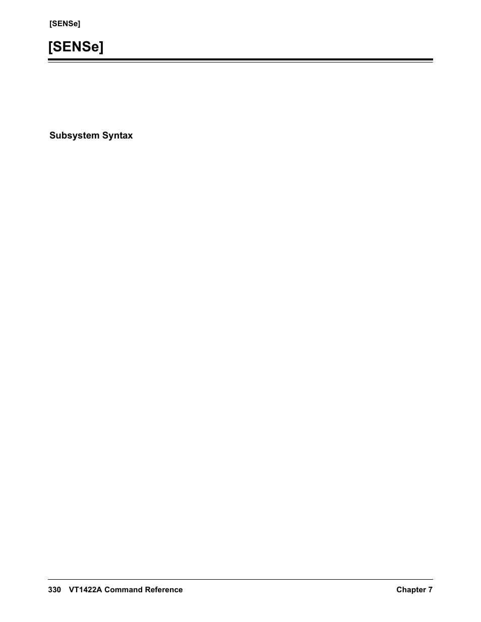 Sense, Subsystem syntax | VXI VT1422A User Manual | Page 332 / 529