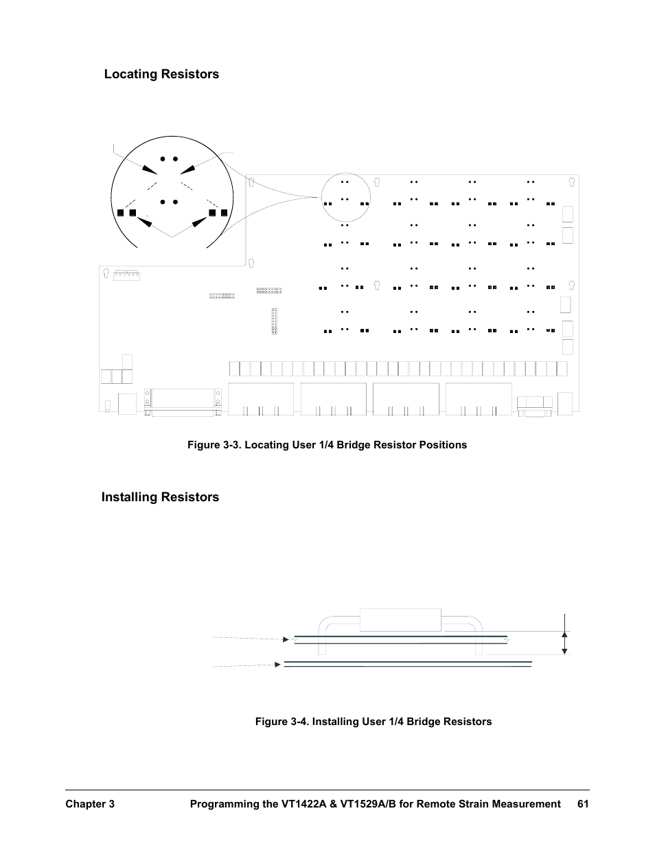 Locating resistors, Installing resistors | VXI VT1422A User Manual | Page 63 / 529