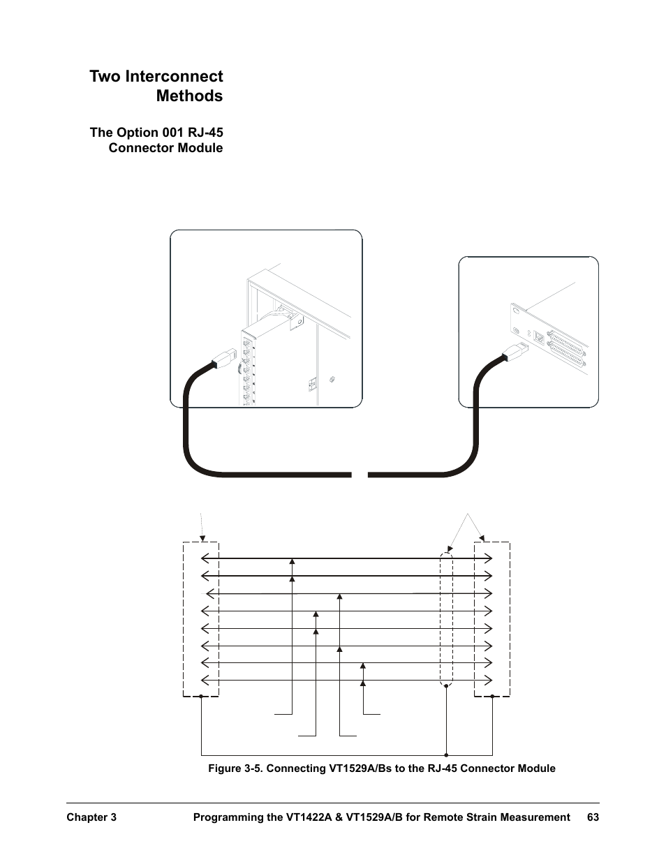 Two interconnect methods, The option 001 rj-45 connector module | VXI VT1422A User Manual | Page 65 / 529