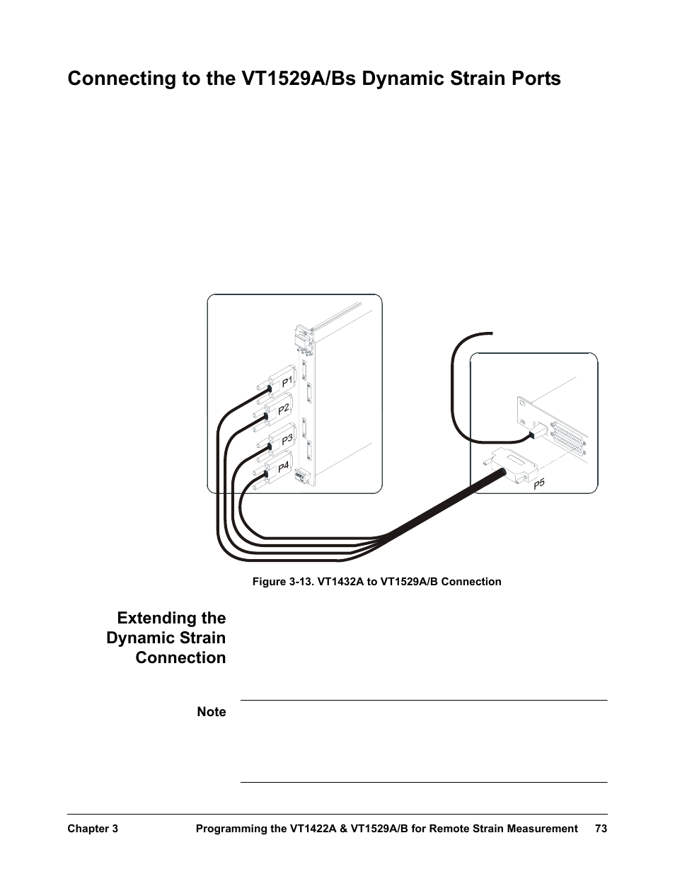 Connecting to the vt1529a/bs dynamic strain ports, Extending the dynamic strain connection | VXI VT1422A User Manual | Page 75 / 529