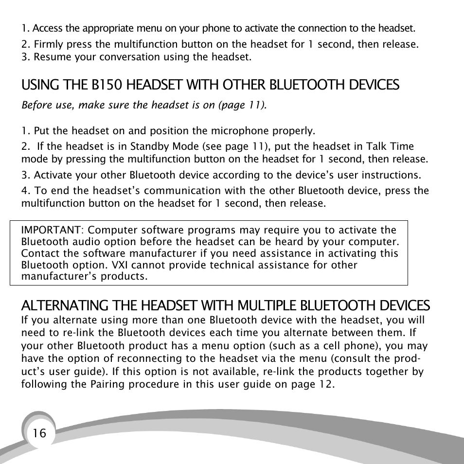 VXI B150-GTX User Manual | Page 16 / 24