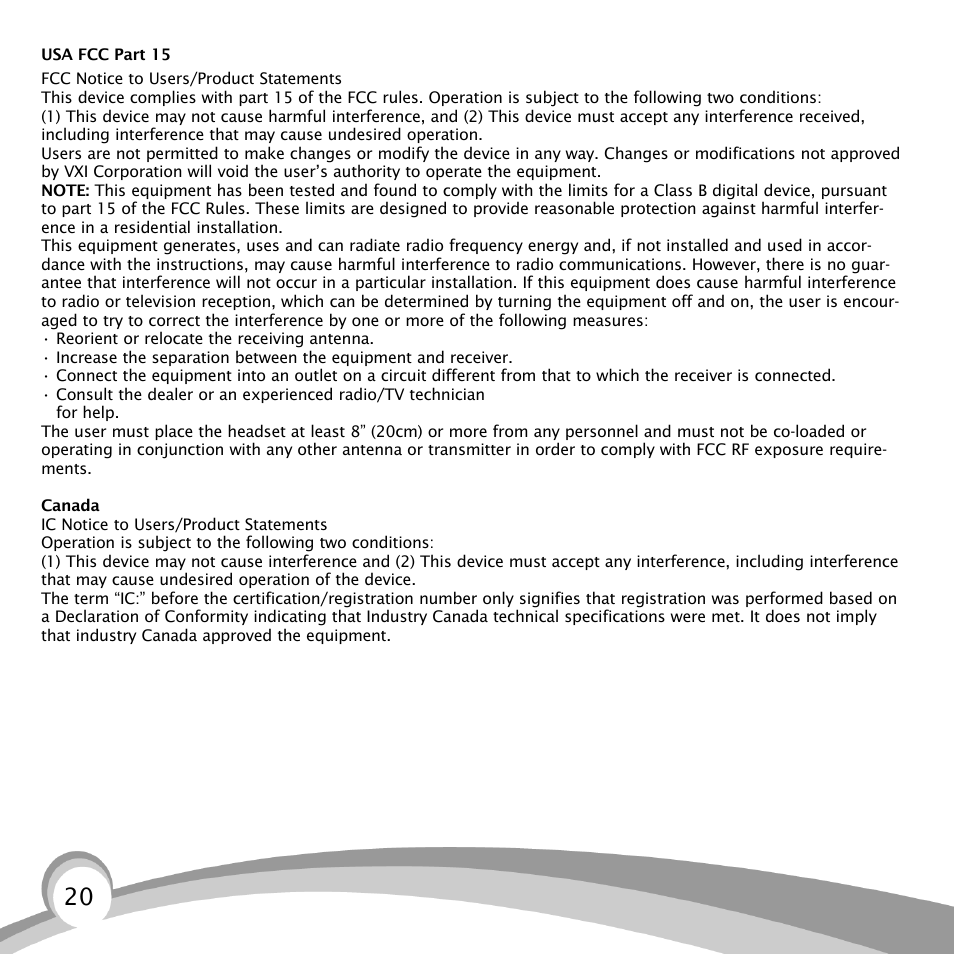 VXI B150-GTX User Manual | Page 20 / 24