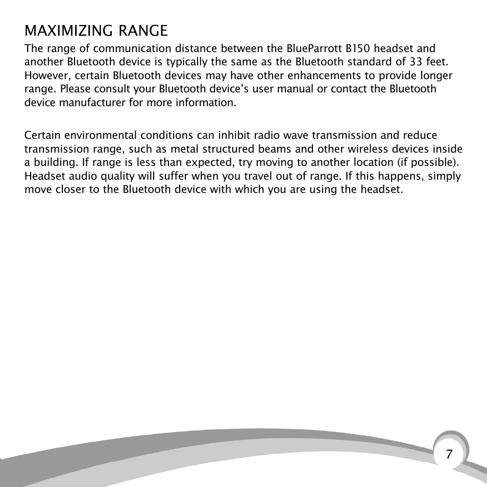 Maximizing range | VXI B150-GTX User Manual | Page 7 / 24