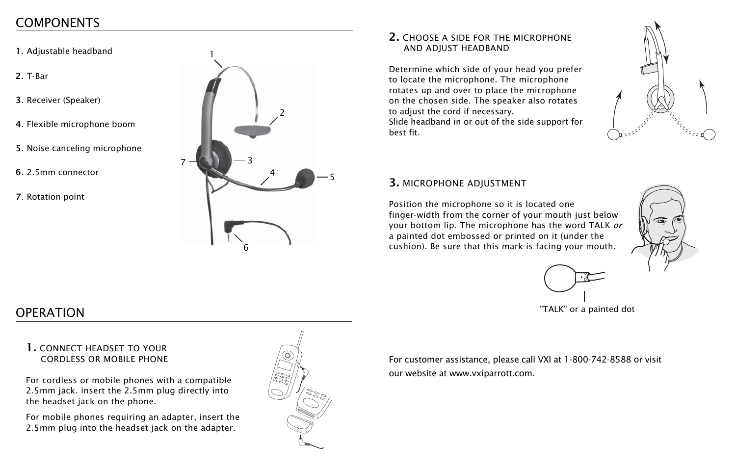 Operation, Components | VXI CP150 User Manual | Page 2 / 2