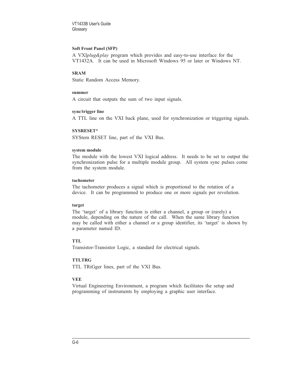 VXI VT1433B User Manual | Page 196 / 203