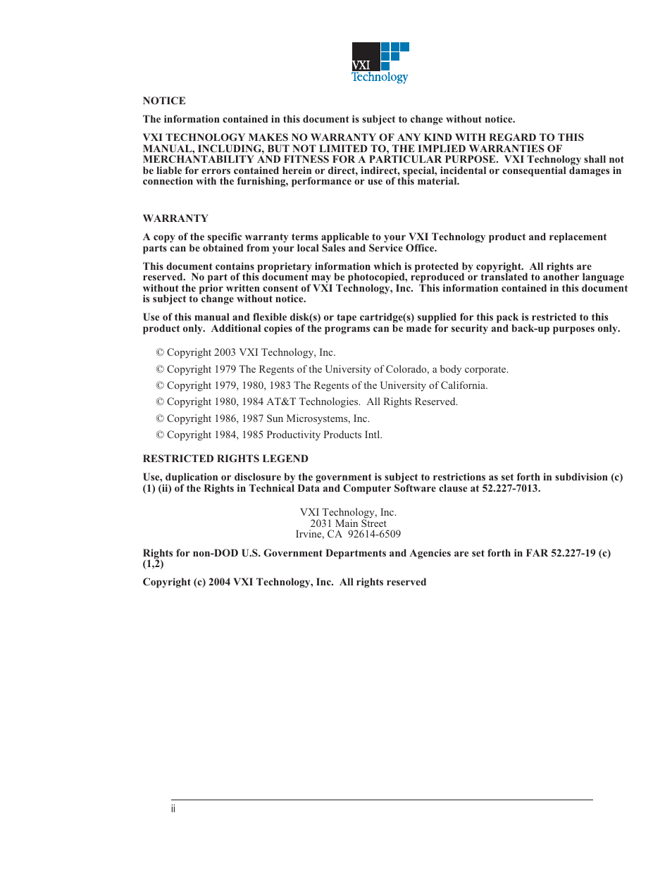 VXI VT1433B User Manual | Page 2 / 203