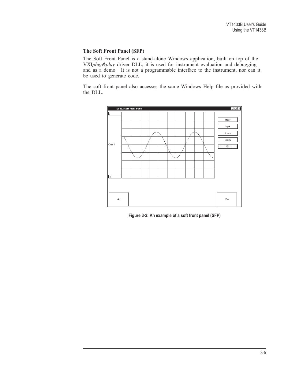 The soft front panel (sfp) 3-5 | VXI VT1433B User Manual | Page 43 / 203