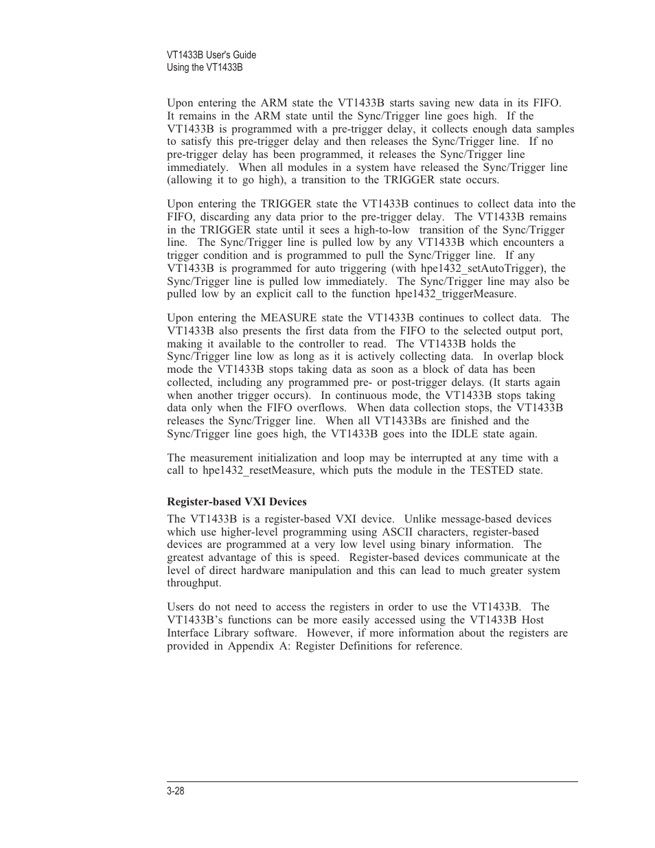 Register-based vxi devices 3-28 | VXI VT1433B User Manual | Page 66 / 203