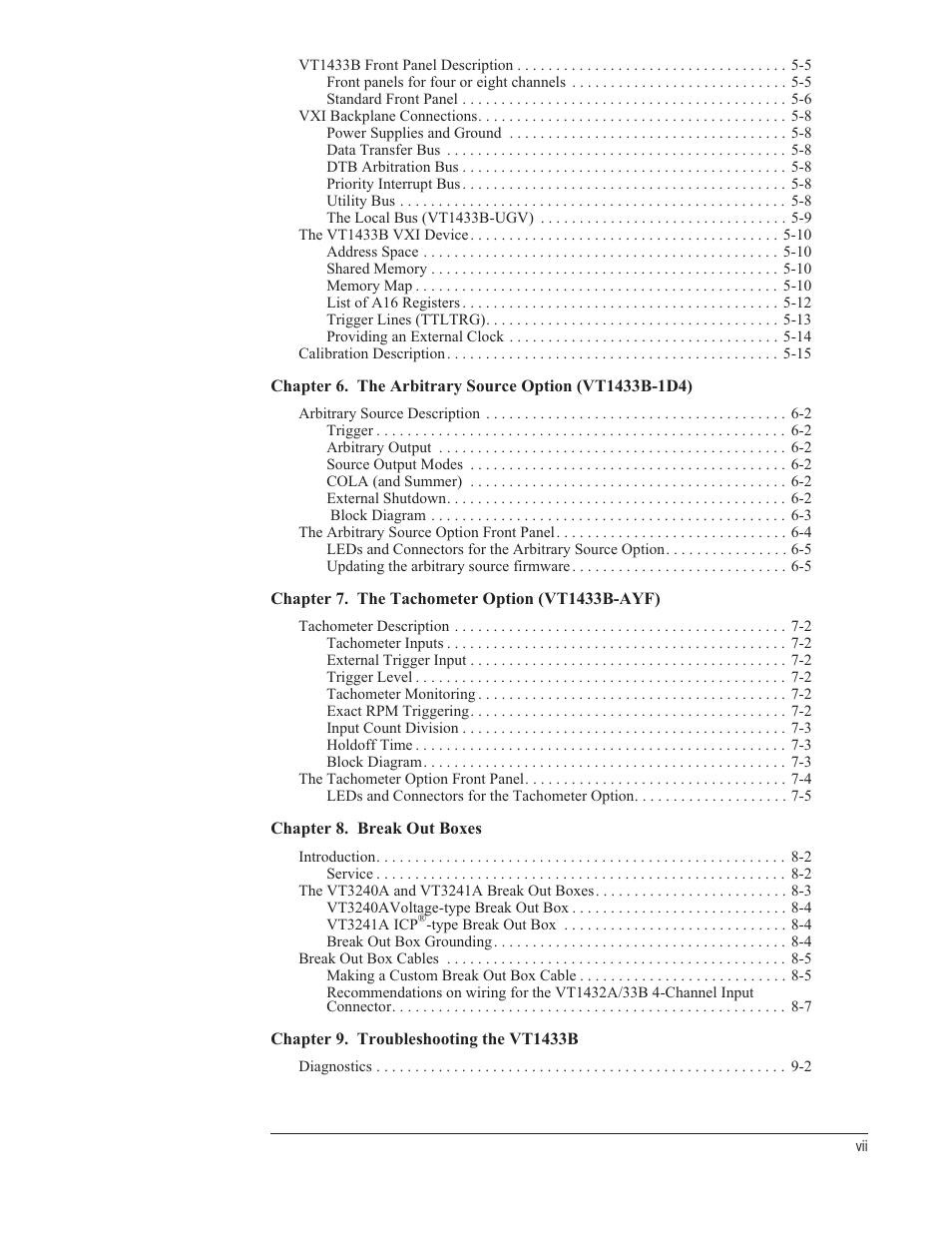 VXI VT1433B User Manual | Page 7 / 203