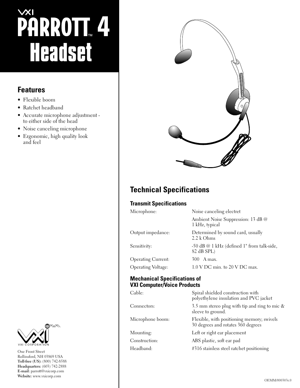 VXI PARROTT 4 User Manual | 1 page