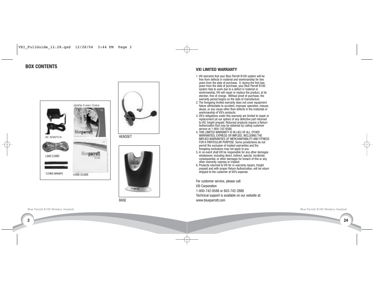 Box contents | VXI BlueParrott B100 User Manual | Page 25 / 26