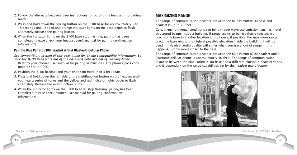 Maximizing range | VXI BlueParrott B100 User Manual | Page 9 / 26