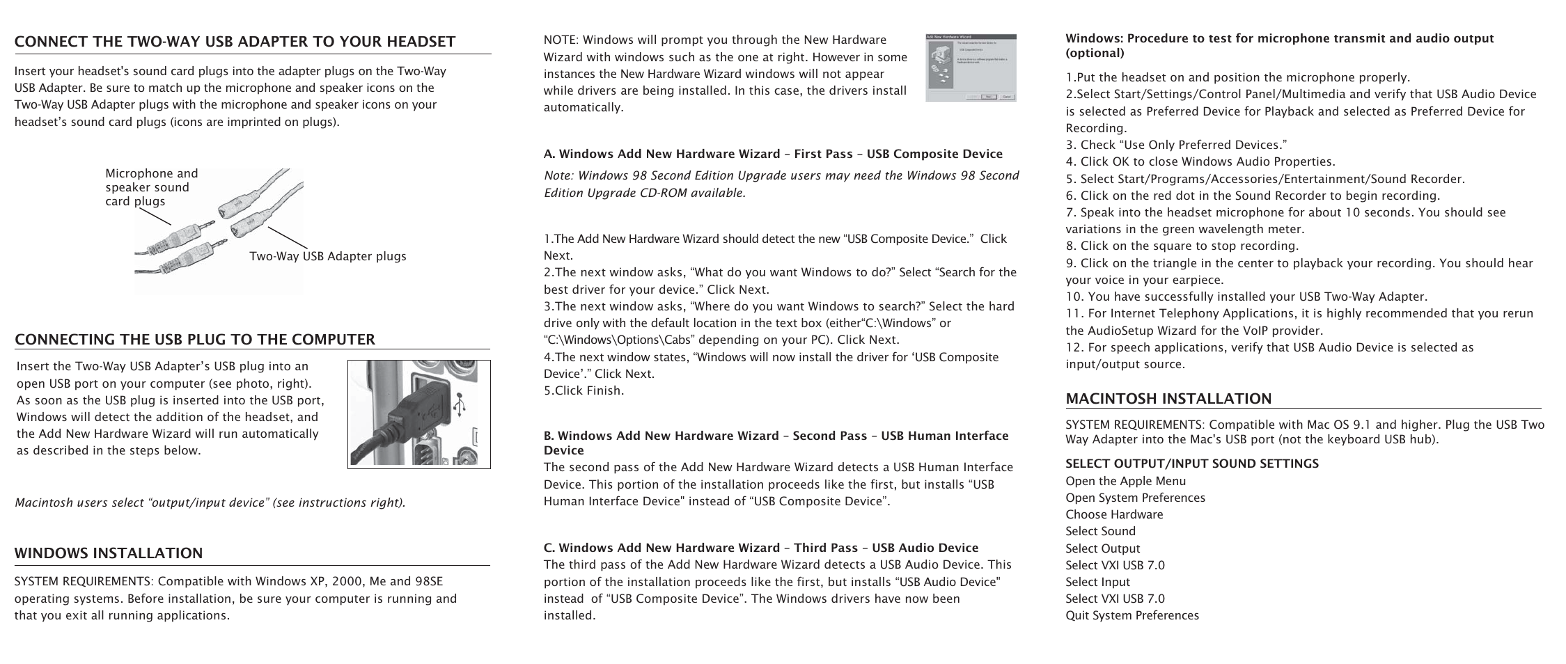VXI Two-Way USB Adapter User Manual | Page 2 / 2