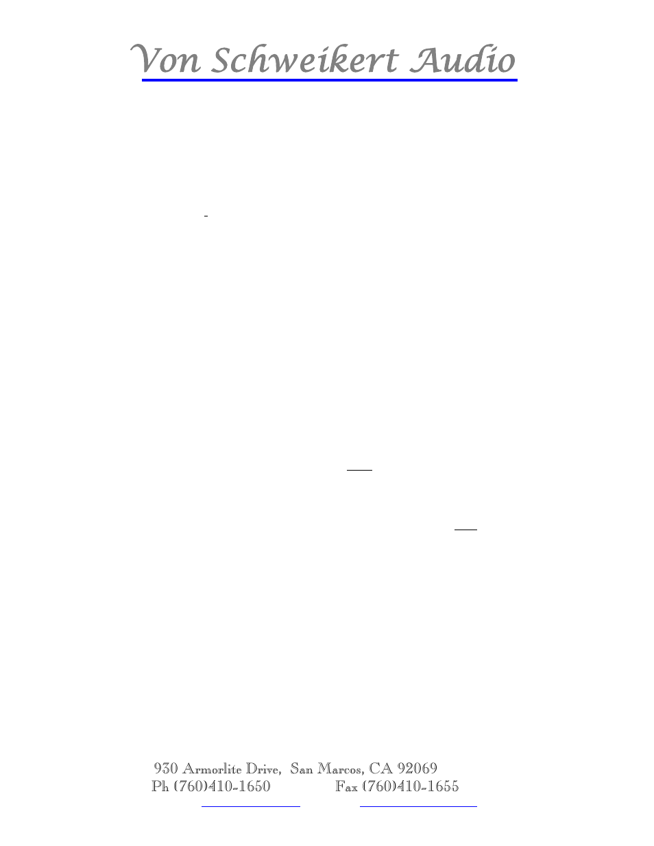 Von schweikert audio | Von Schweikert Audio VR-4jr User Manual | Page 14 / 17