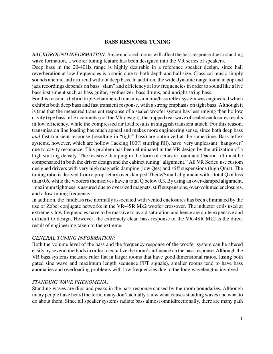 Von Schweikert Audio VR-4SR MK2 User Manual | Page 11 / 15