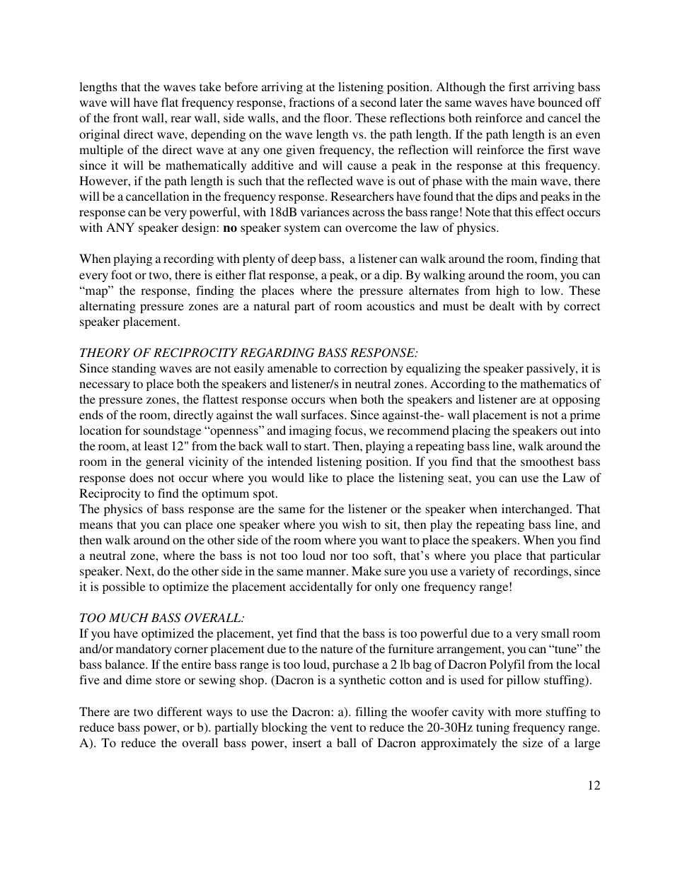 Von Schweikert Audio VR-4SR MK2 User Manual | Page 12 / 15