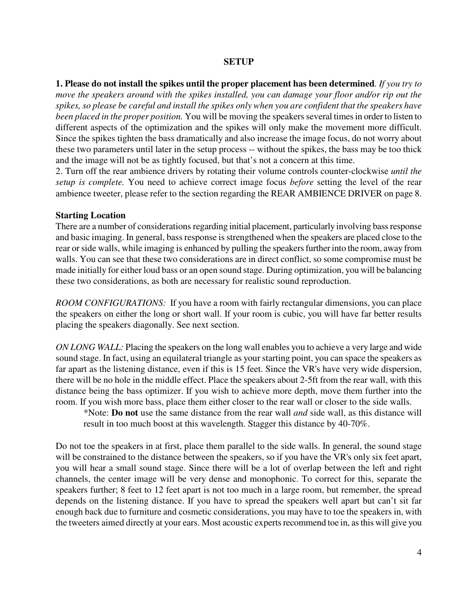 Von Schweikert Audio VR-4SR MK2 User Manual | Page 4 / 15