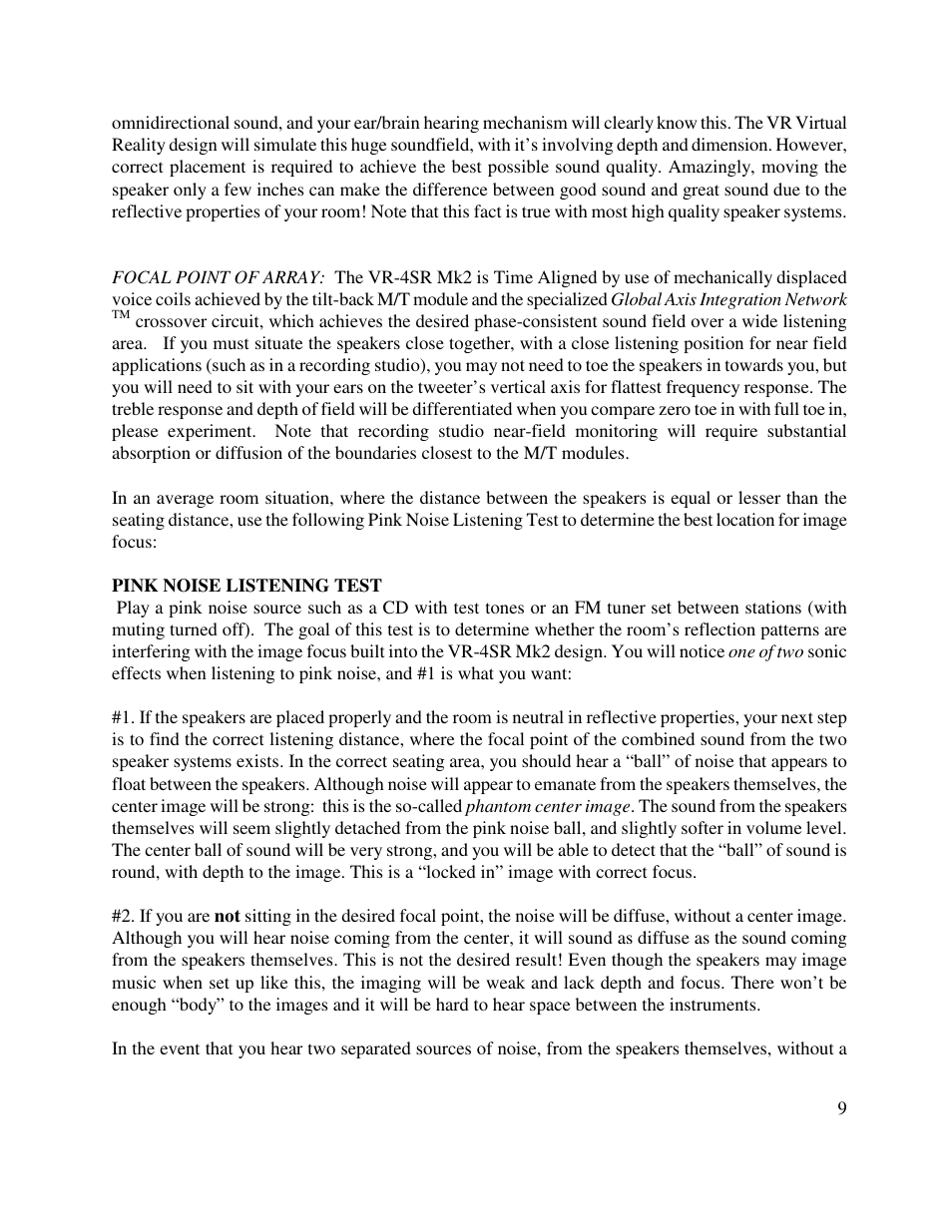 Von Schweikert Audio VR-4SR MK2 User Manual | Page 9 / 15