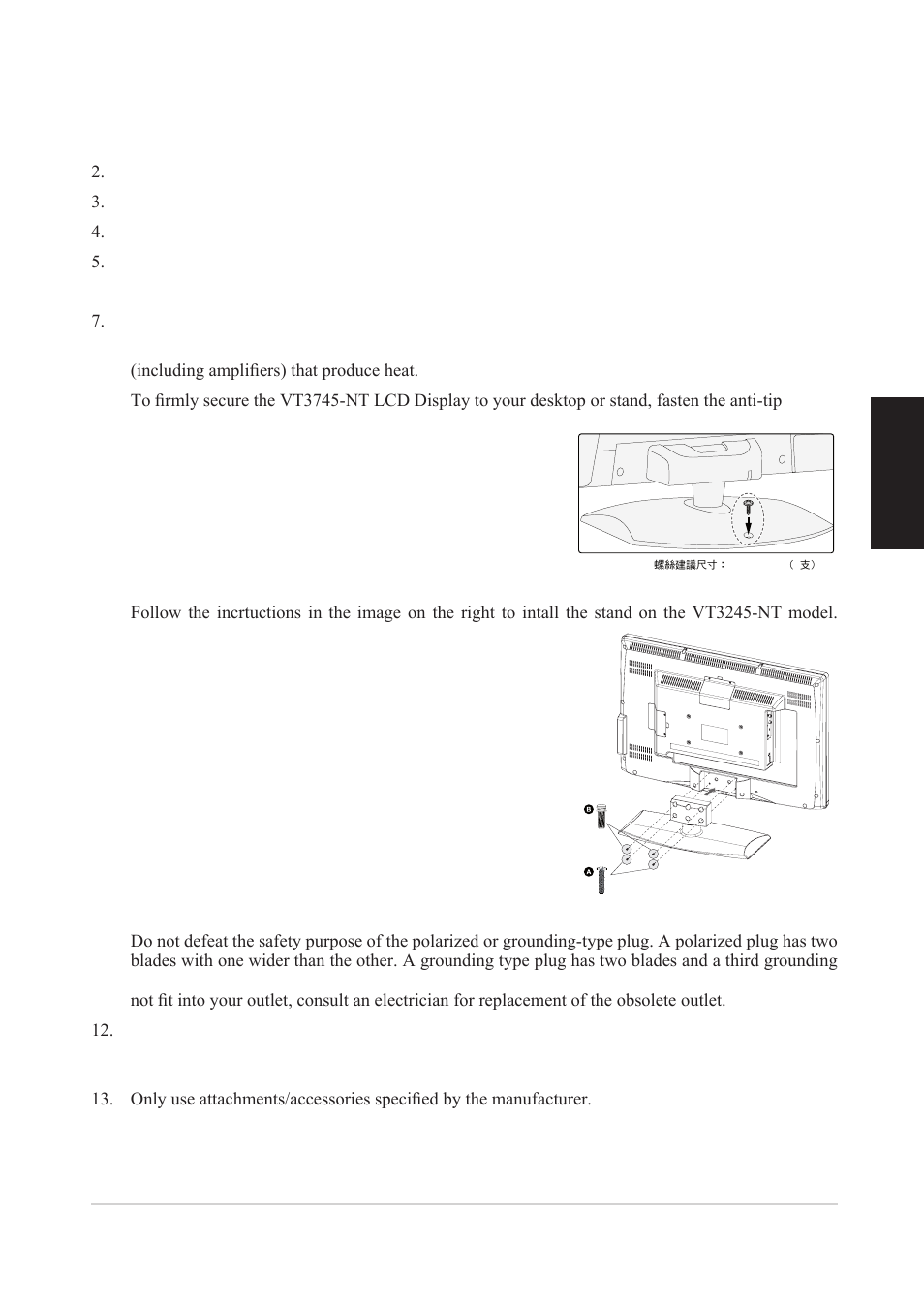 Important safety instructions, English | VIEWSONIC VS12078 User Manual | Page 3 / 34