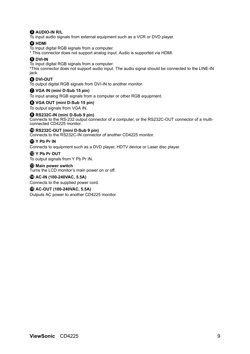 VIEWSONIC CD4225 User Manual | Page 11 / 47
