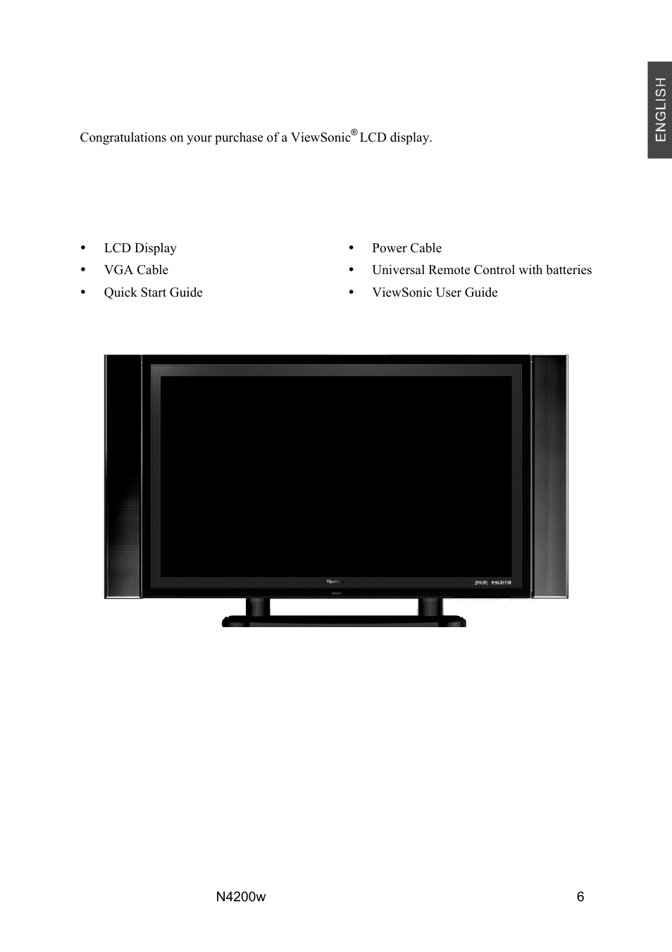 Getting started, Package contents | VIEWSONIC N4200W User Manual | Page 8 / 42