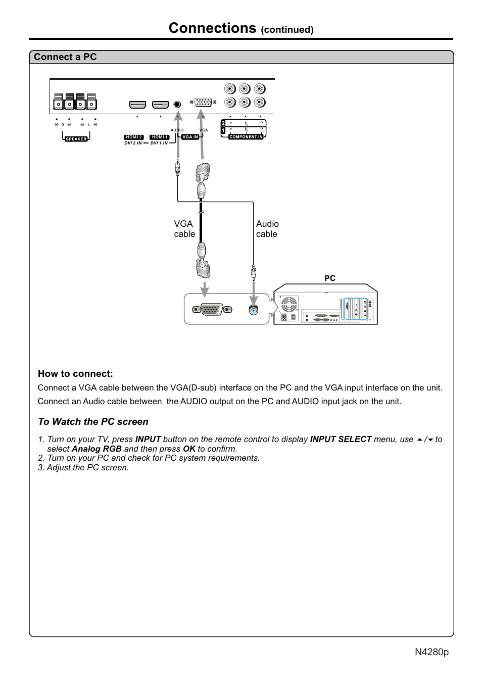 页面 18, Connections | VIEWSONIC N4280p User Manual | Page 19 / 57