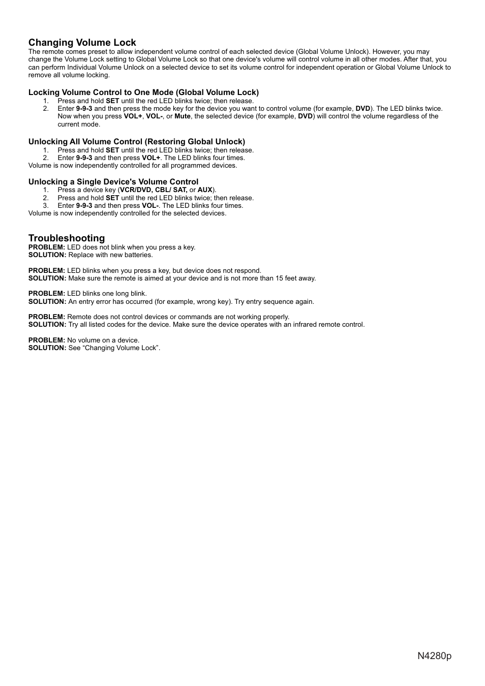 页面 45, Changing volume lock, Troubleshooting | VIEWSONIC N4280p User Manual | Page 46 / 57