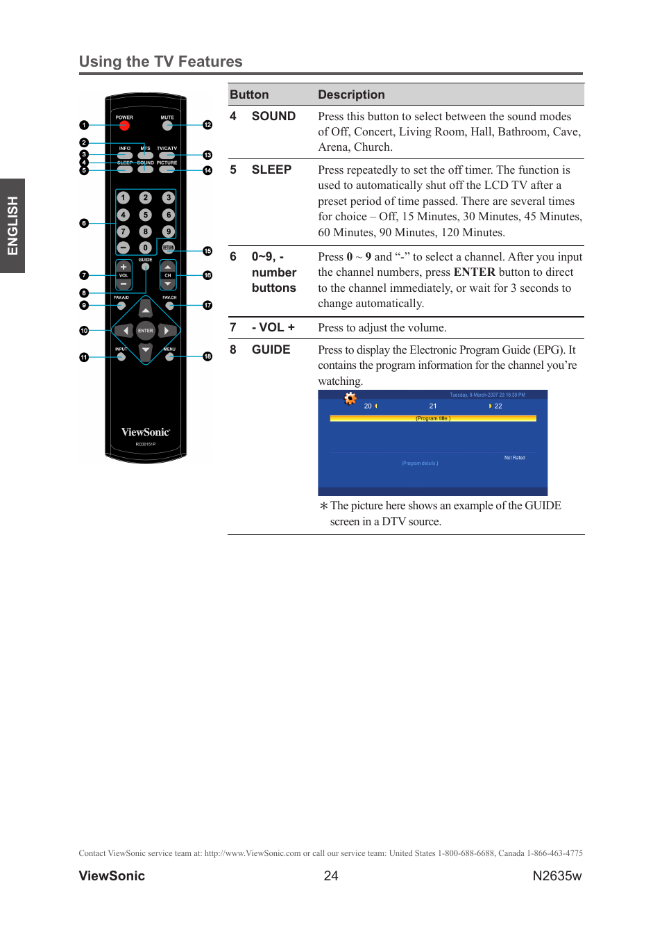 Using the tv features | VIEWSONIC VS11769-2M User Manual | Page 29 / 50