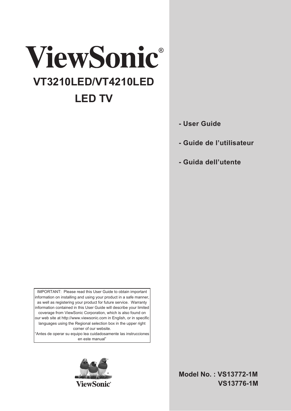 VIEWSONIC VS13772-1M User Manual | 47 pages