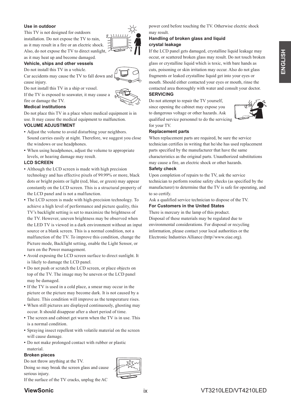 English ix | VIEWSONIC VS13772-1M User Manual | Page 12 / 47