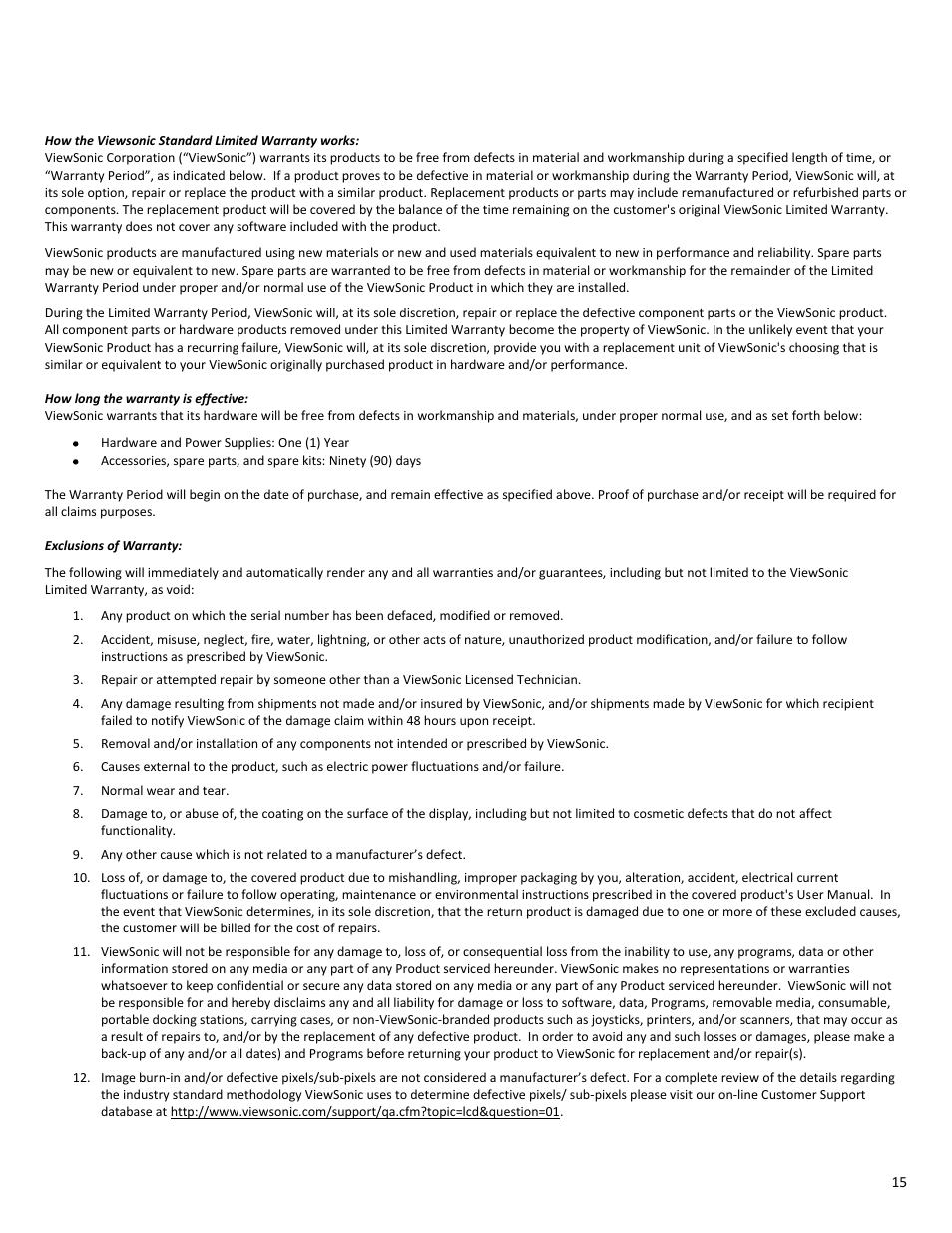Imited, Arranty | VIEWSONIC NMP-550 User Manual | Page 17 / 18