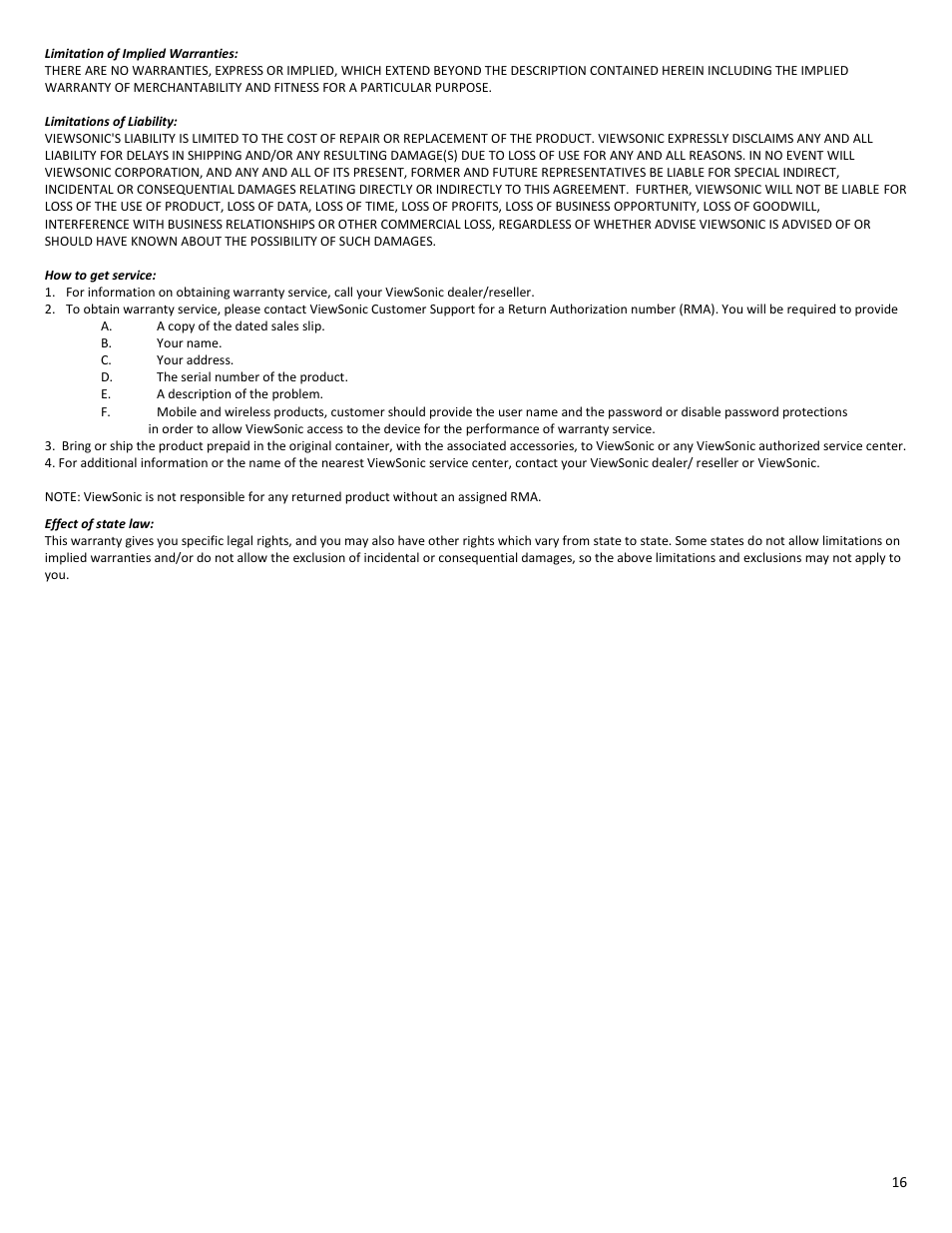 VIEWSONIC NMP-550 User Manual | Page 18 / 18