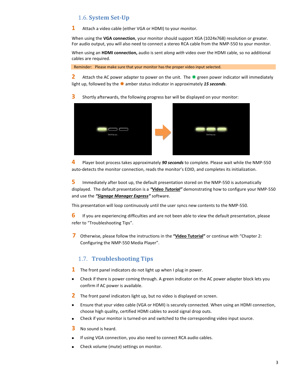 System set-up, Troubleshooting tips | VIEWSONIC NMP-550 User Manual | Page 5 / 18