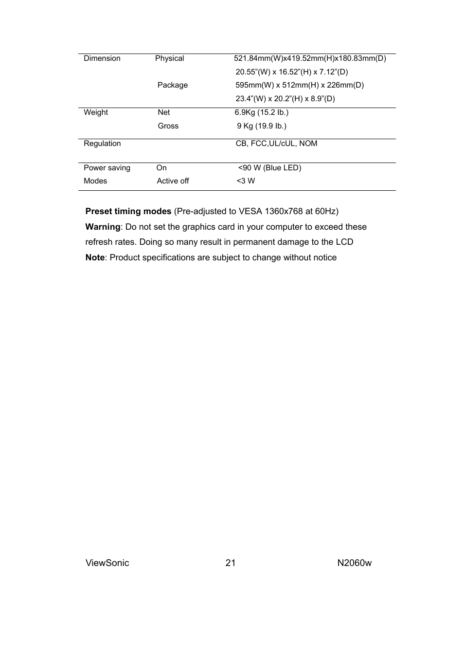 VIEWSONIC VS11287-1M User Manual | Page 23 / 27