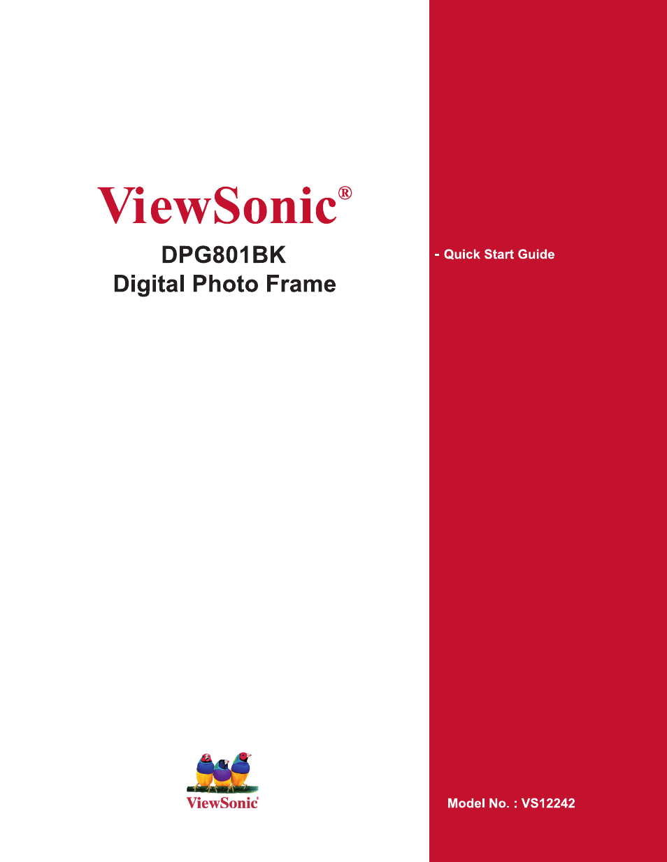 VIEWSONIC VS12242 User Manual | 18 pages
