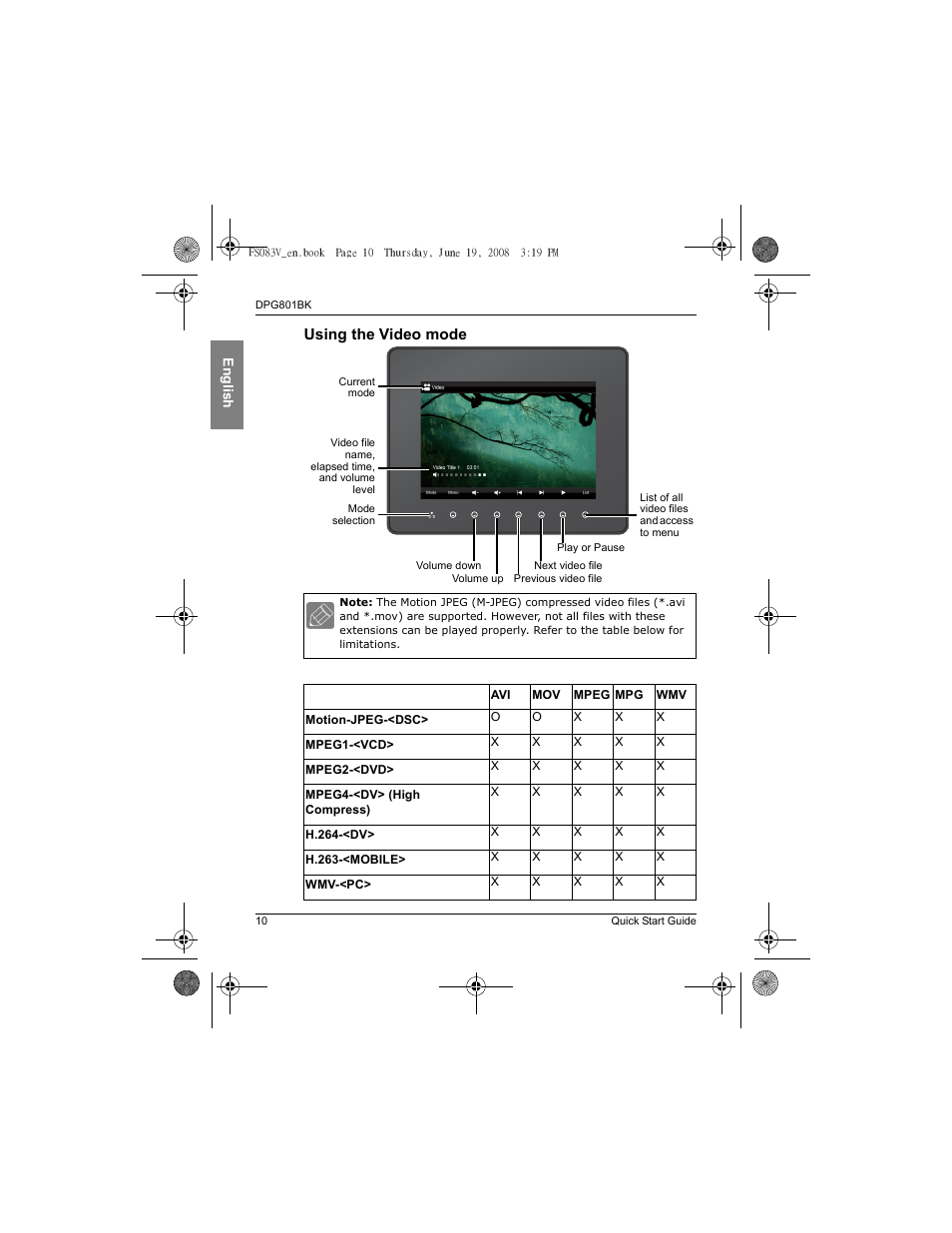 Using the video mode | VIEWSONIC VS12242 User Manual | Page 17 / 18