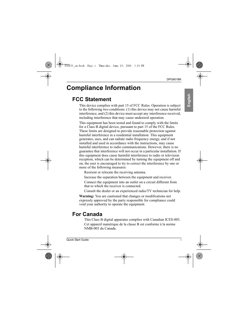 Compliance information, Fcc statement, For canada | VIEWSONIC VS12242 User Manual | Page 2 / 18