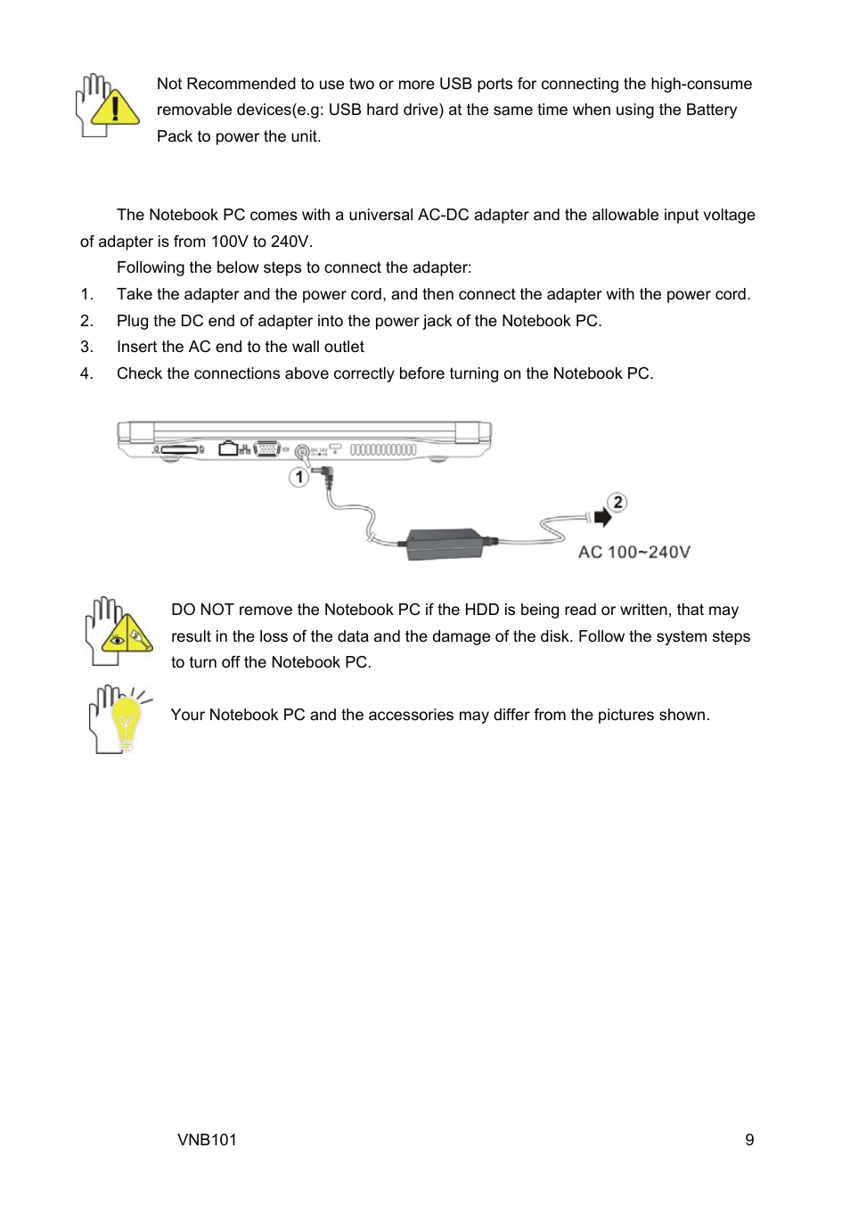 3 connecting the power adapter | VIEWSONIC VS12638 User Manual | Page 18 / 55