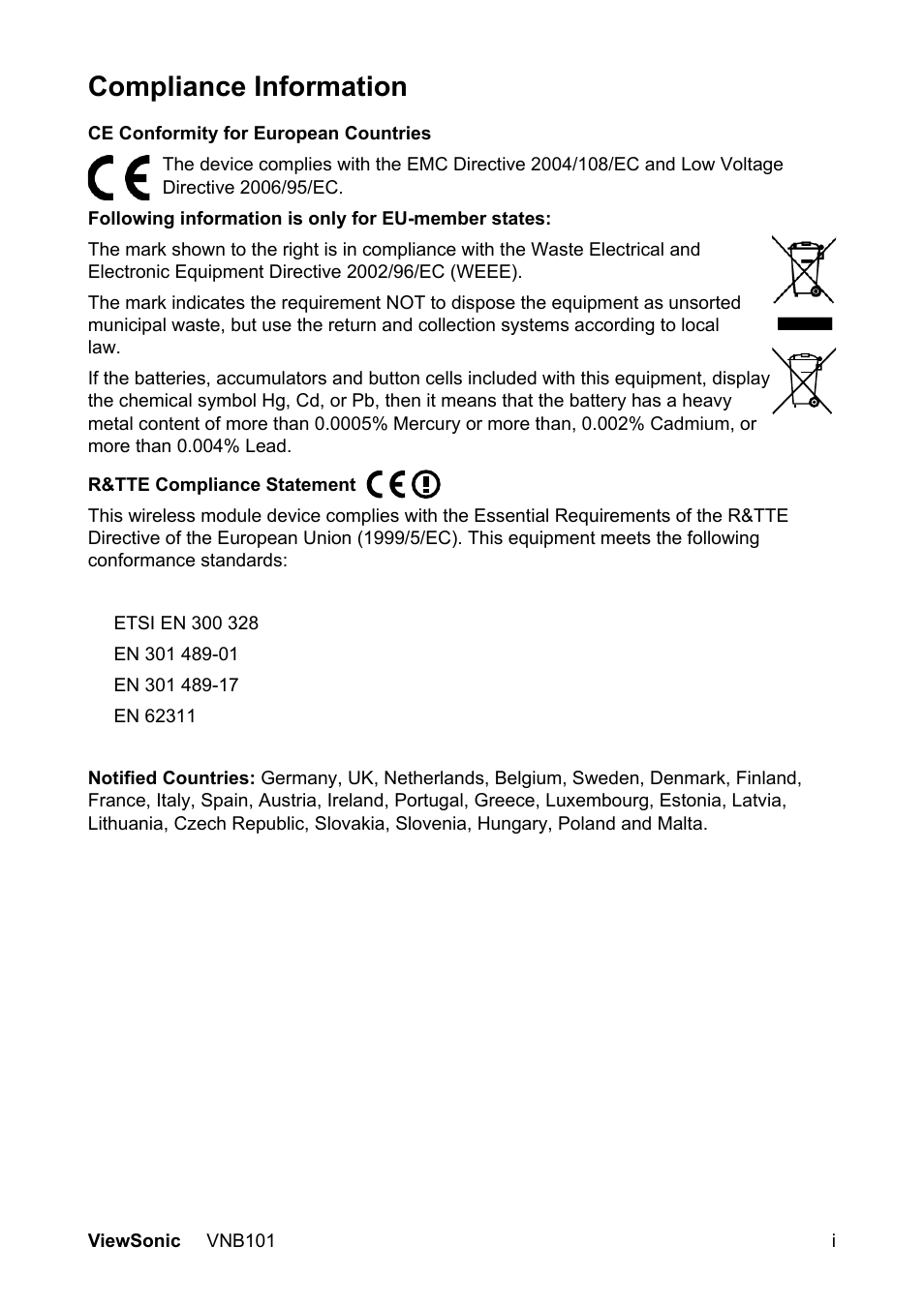 Compliance information | VIEWSONIC VS12638 User Manual | Page 2 / 55