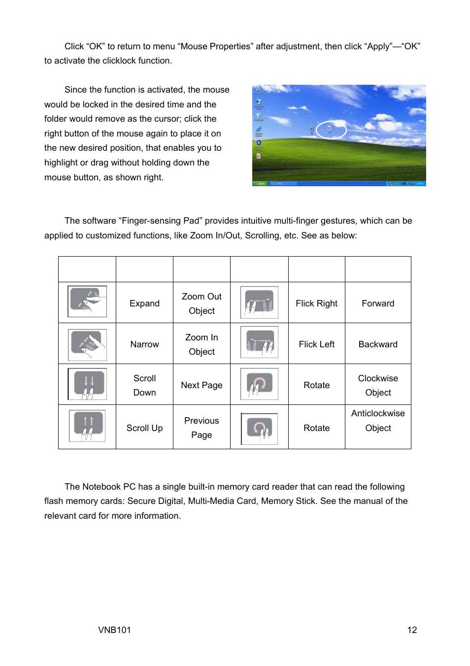 5 card reader usage | VIEWSONIC VS12638 User Manual | Page 21 / 55
