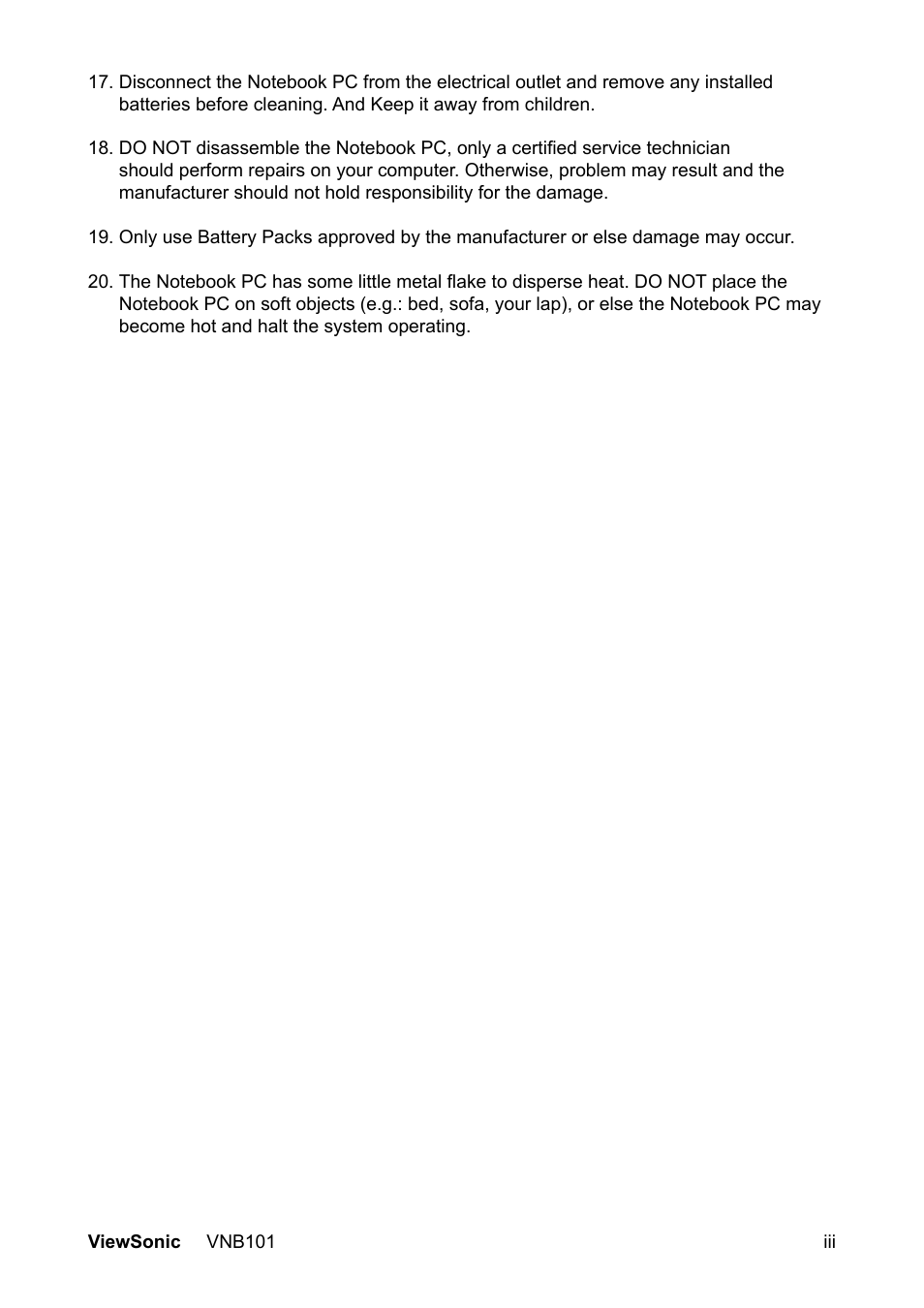 VIEWSONIC VS12638 User Manual | Page 4 / 55