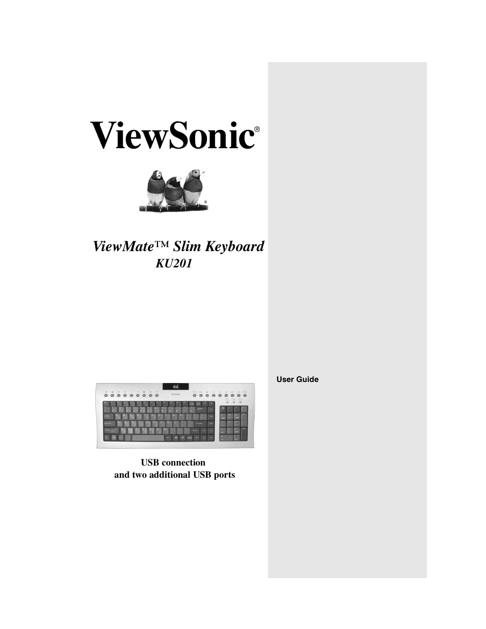 VIEWSONIC KU201 User Manual | 11 pages