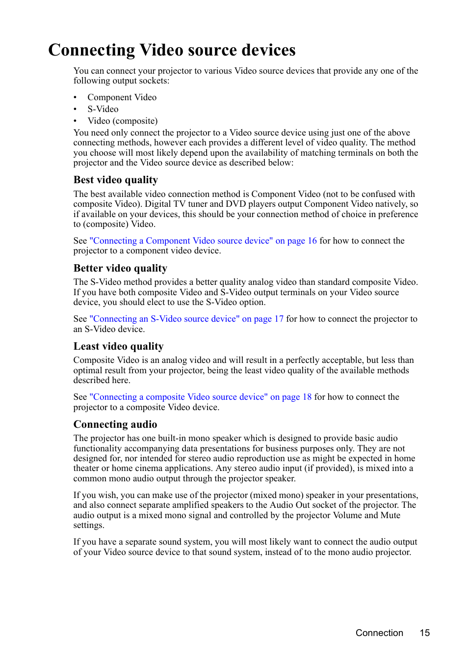 Connecting video source devices | VIEWSONIC VS13308 User Manual | Page 18 / 69