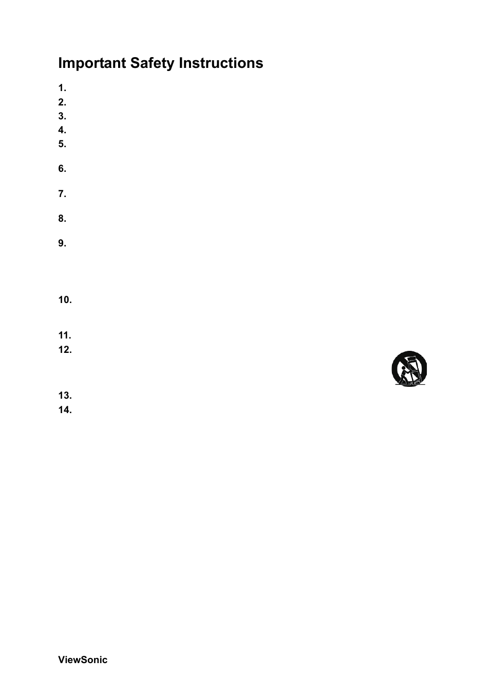 Important safety instructions | VIEWSONIC CD4230 VS12541 User Manual | Page 4 / 45