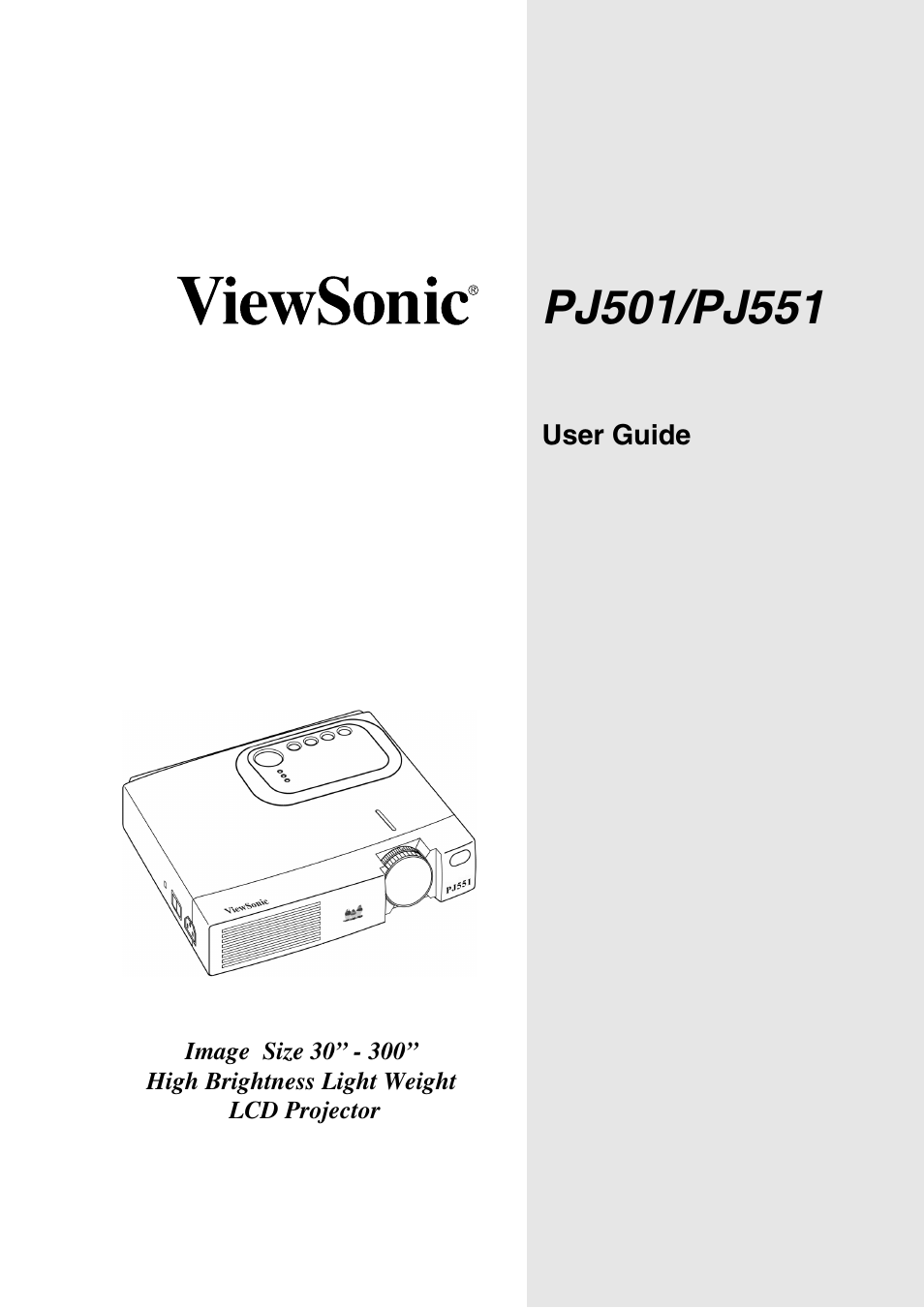 VIEWSONIC PJ551 User Manual | 32 pages