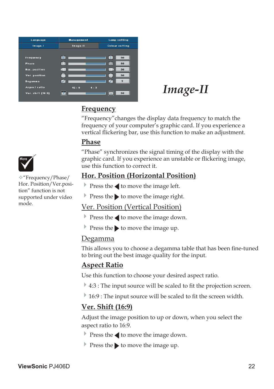 Image-ii | VIEWSONIC PJ406D User Manual | Page 26 / 38