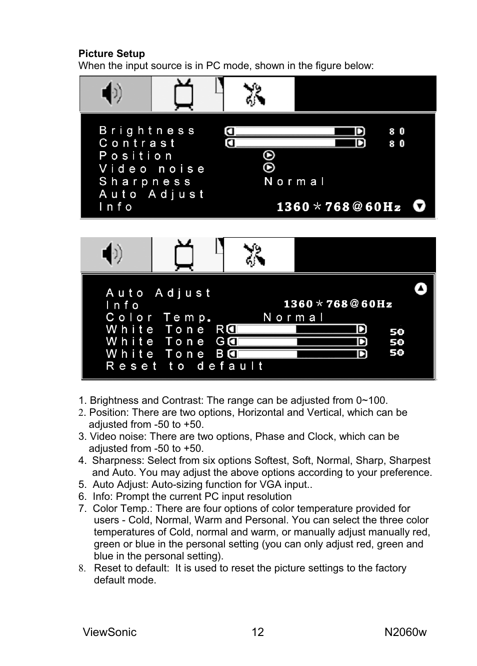VIEWSONIC N2060W User Manual | Page 14 / 24